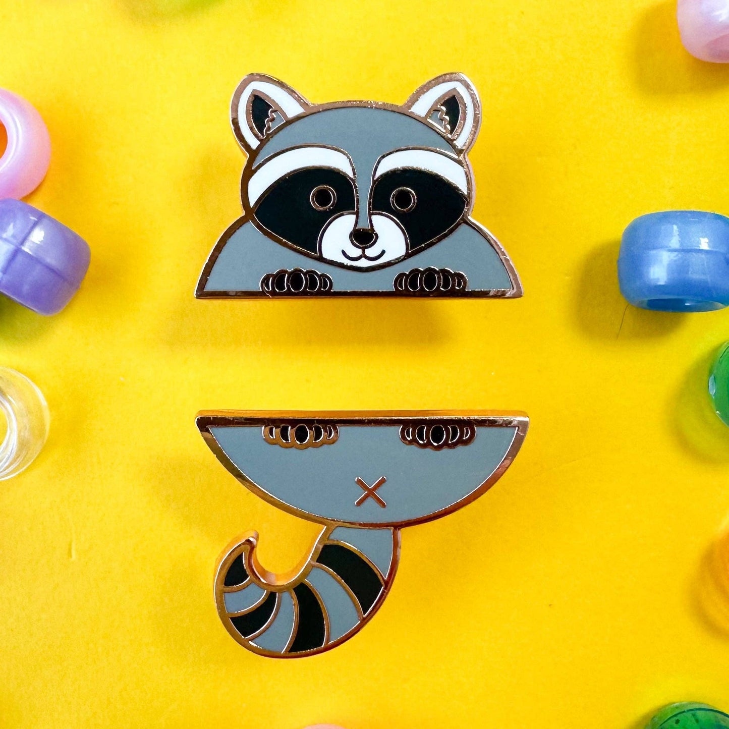 Raccoon Pride Pal Enamel Pin Set
