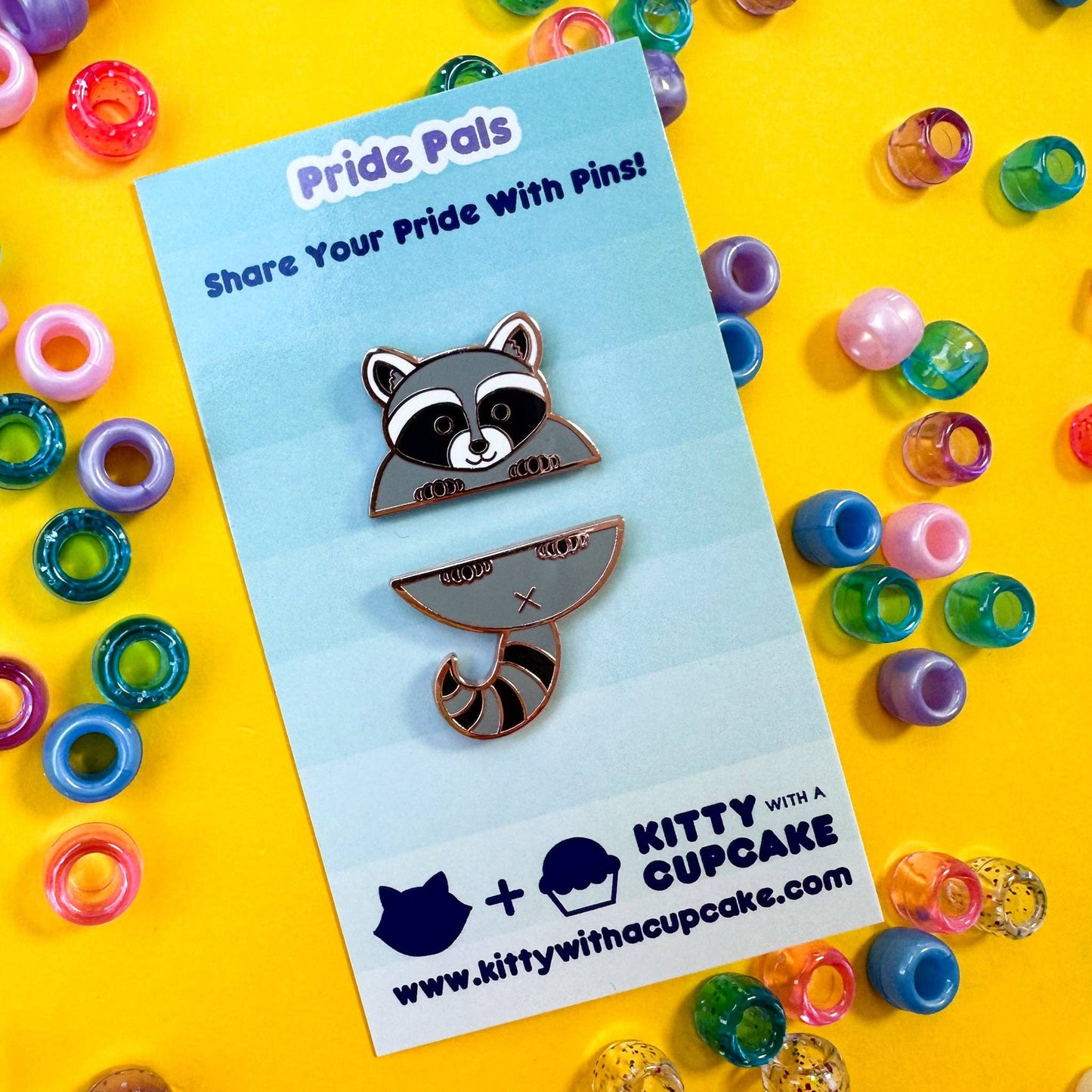 Raccoon Pride Pal Enamel Pin Set