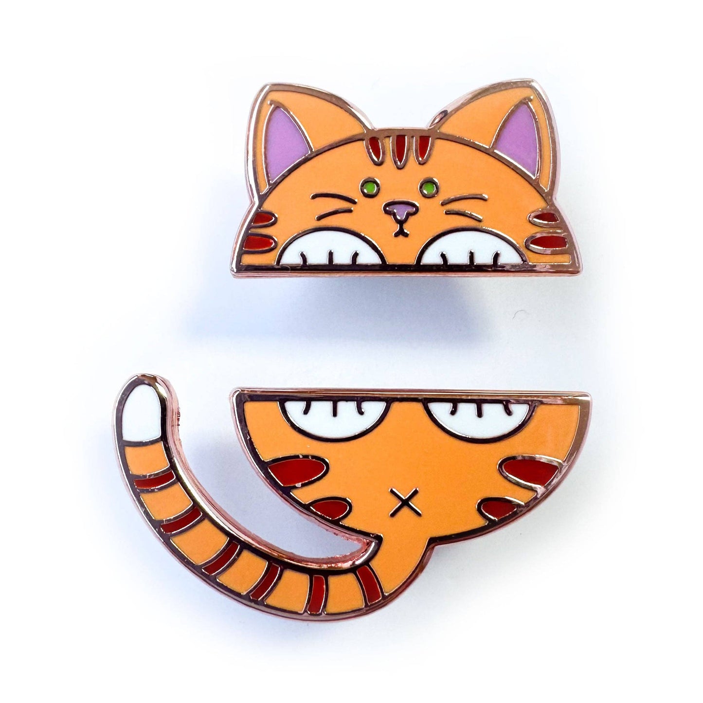 Orange Cat Pride Pal Enamel Pin Set
