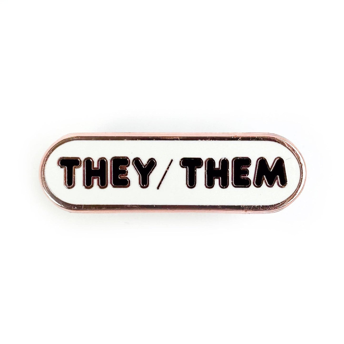 They/Them Pronoun Plaque Enamel Pin