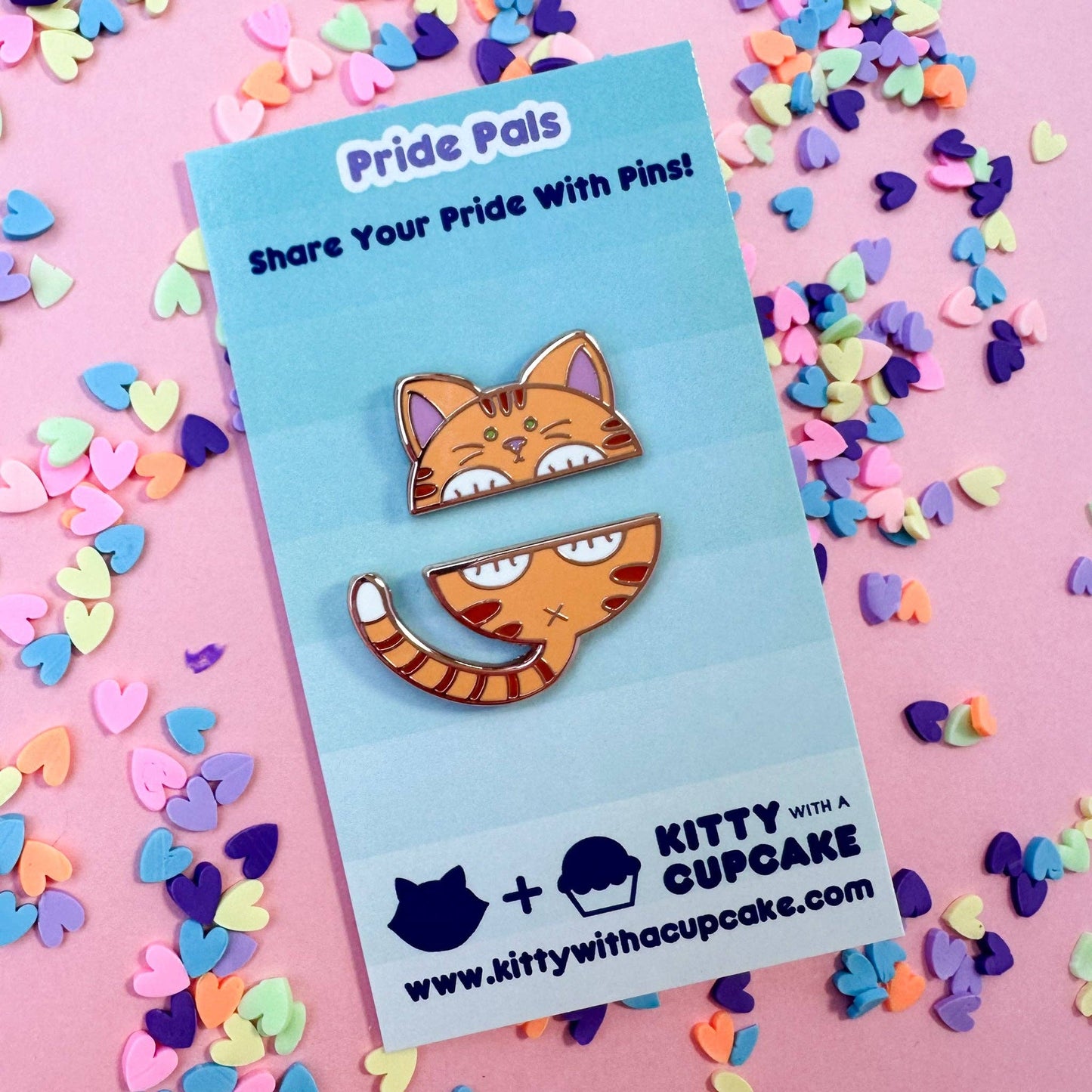 Orange Cat Pride Pal Enamel Pin Set