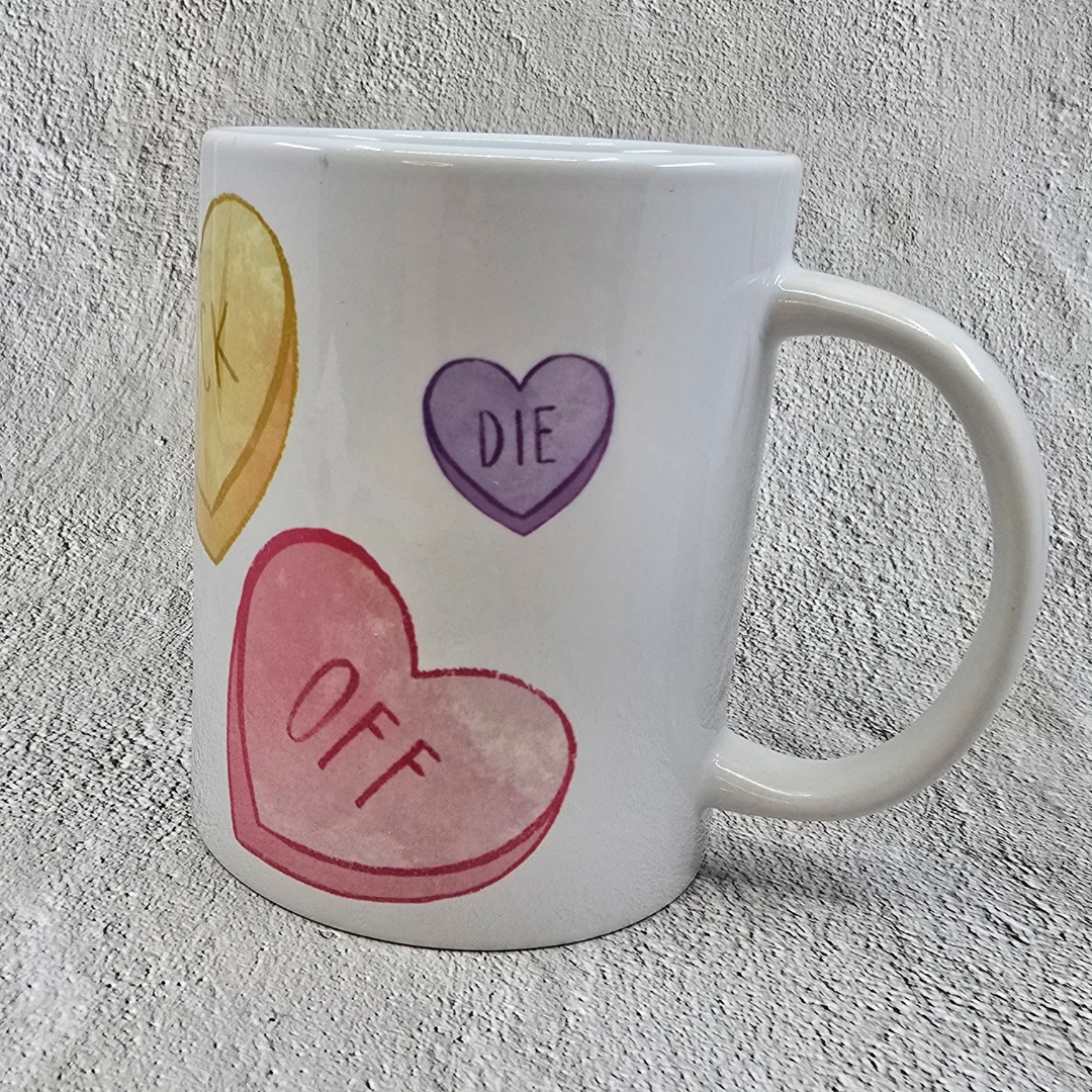 Hell No Candy Hearts - Large Mug