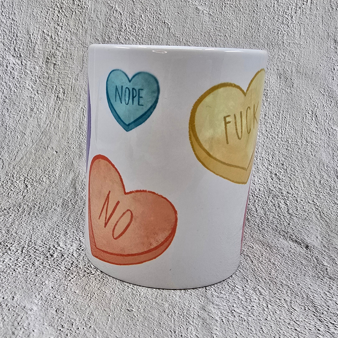 Hell No Candy Hearts - Large Mug