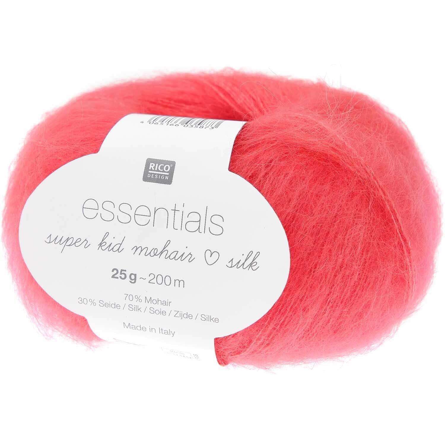 Super Kid Mohair Loves Silk - Undercover Otter - Yarn - Rico Design - 064 Neon Red