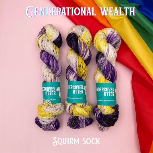 Queerdo Collection 2025 - Overstock - Undercover Otter - Yarn - Undercover Otter - Squirm Sock / Genderational Wealth