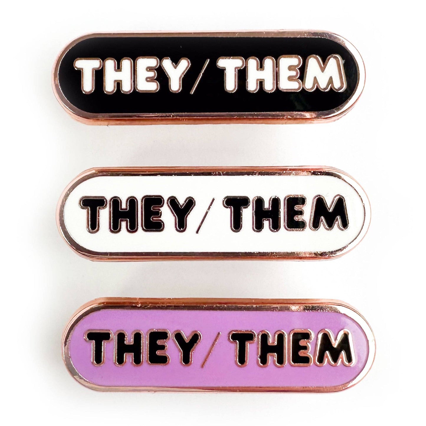 They/Them Pronoun Plaque Enamel Pin