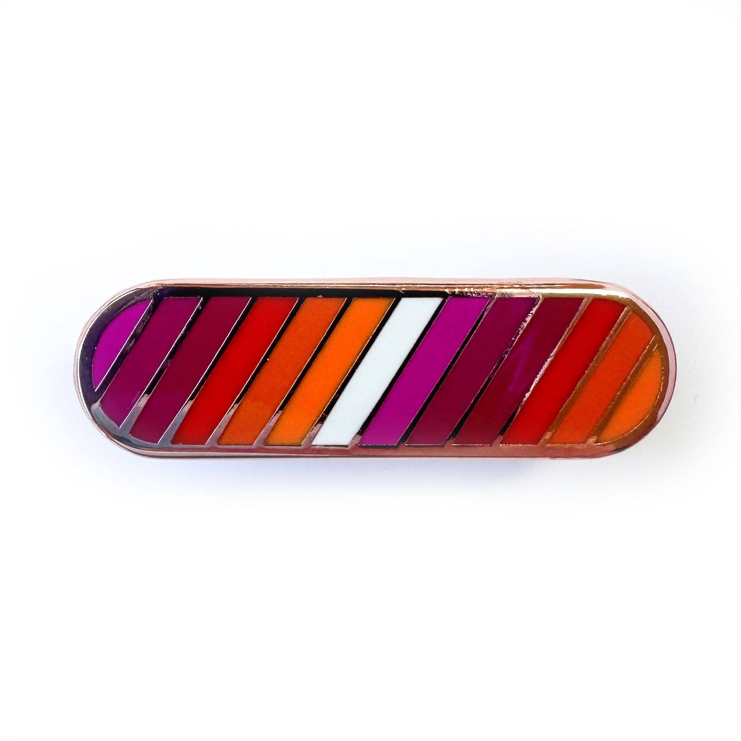 Lesbian Pride Plaque Enamel Pin