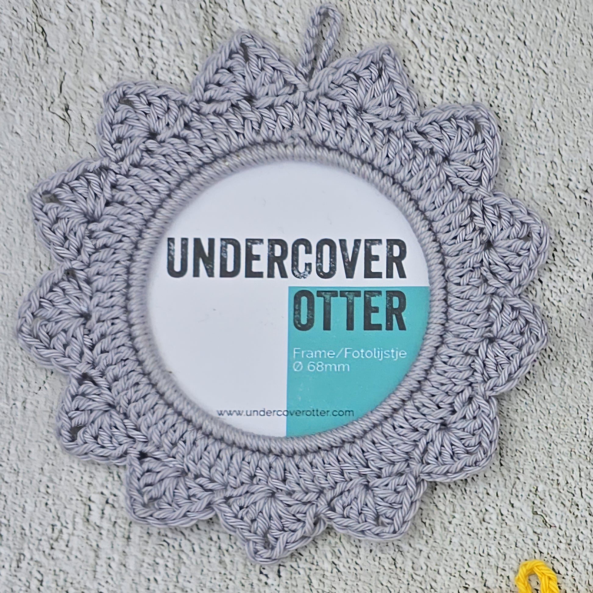 Crochet Picture Frame - Hand Made by Aiden - Undercover Otter - Merchandise - Undercover Otter - Grey