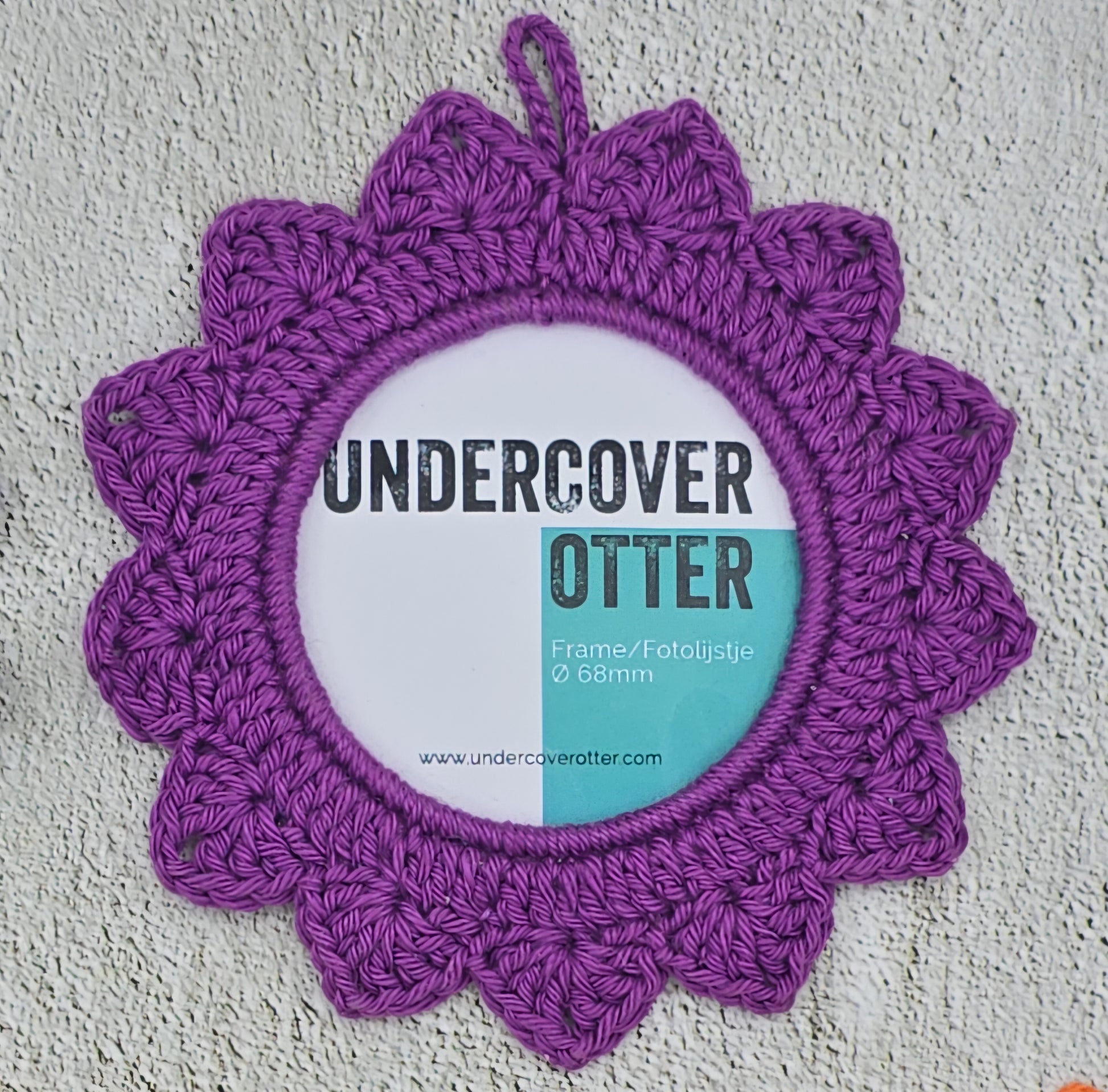 Crochet Picture Frame - Hand Made by Aiden - Undercover Otter - Merchandise - Undercover Otter - Purple