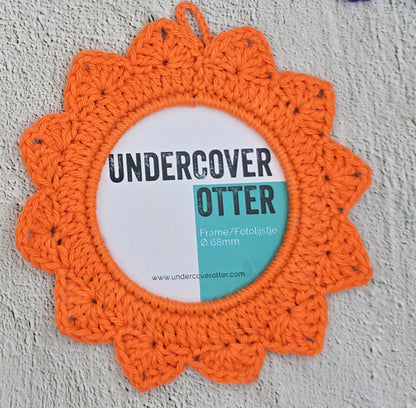 Crochet Picture Frame - Hand Made by Aiden - Undercover Otter - Merchandise - Undercover Otter - Orange