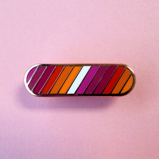 Lesbian Pride Plaque Enamel Pin