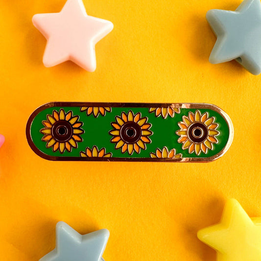 Invisible Disability Sunflower Plaque Enamel Pin
