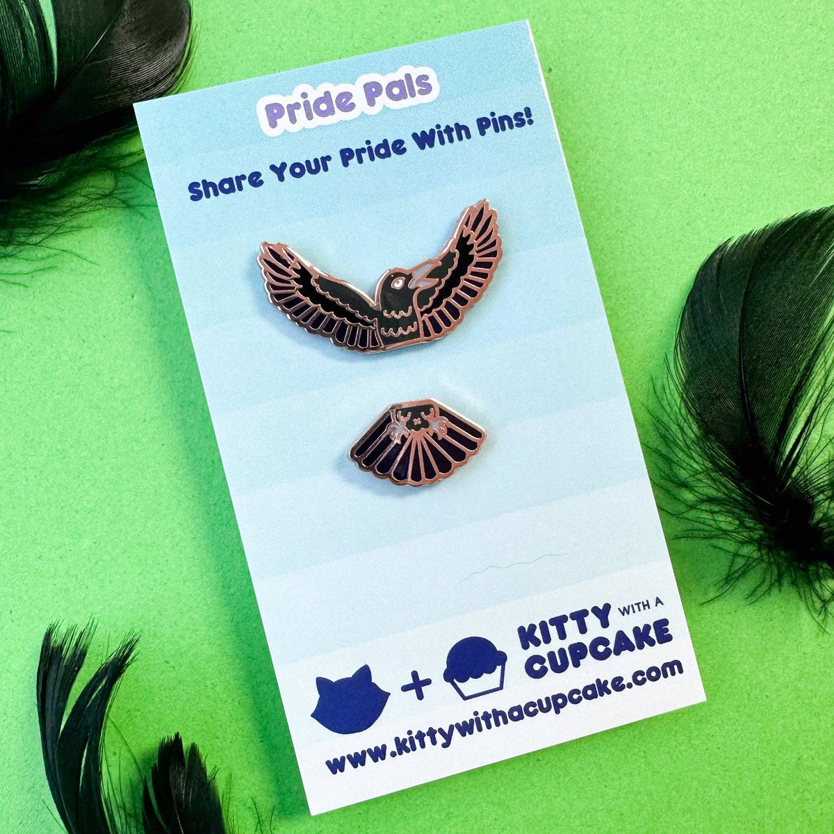 Raven Pride Pal Enamel Pin Set - Undercover Otter - Pins - Kitty With A Cupcake - Default Title