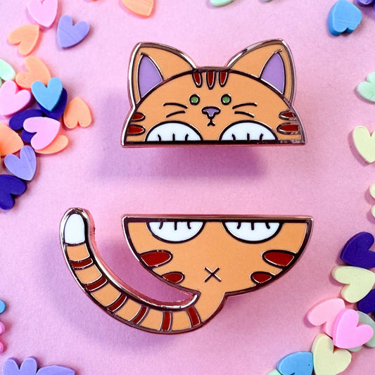 Orange Cat Pride Pal Enamel Pin Set