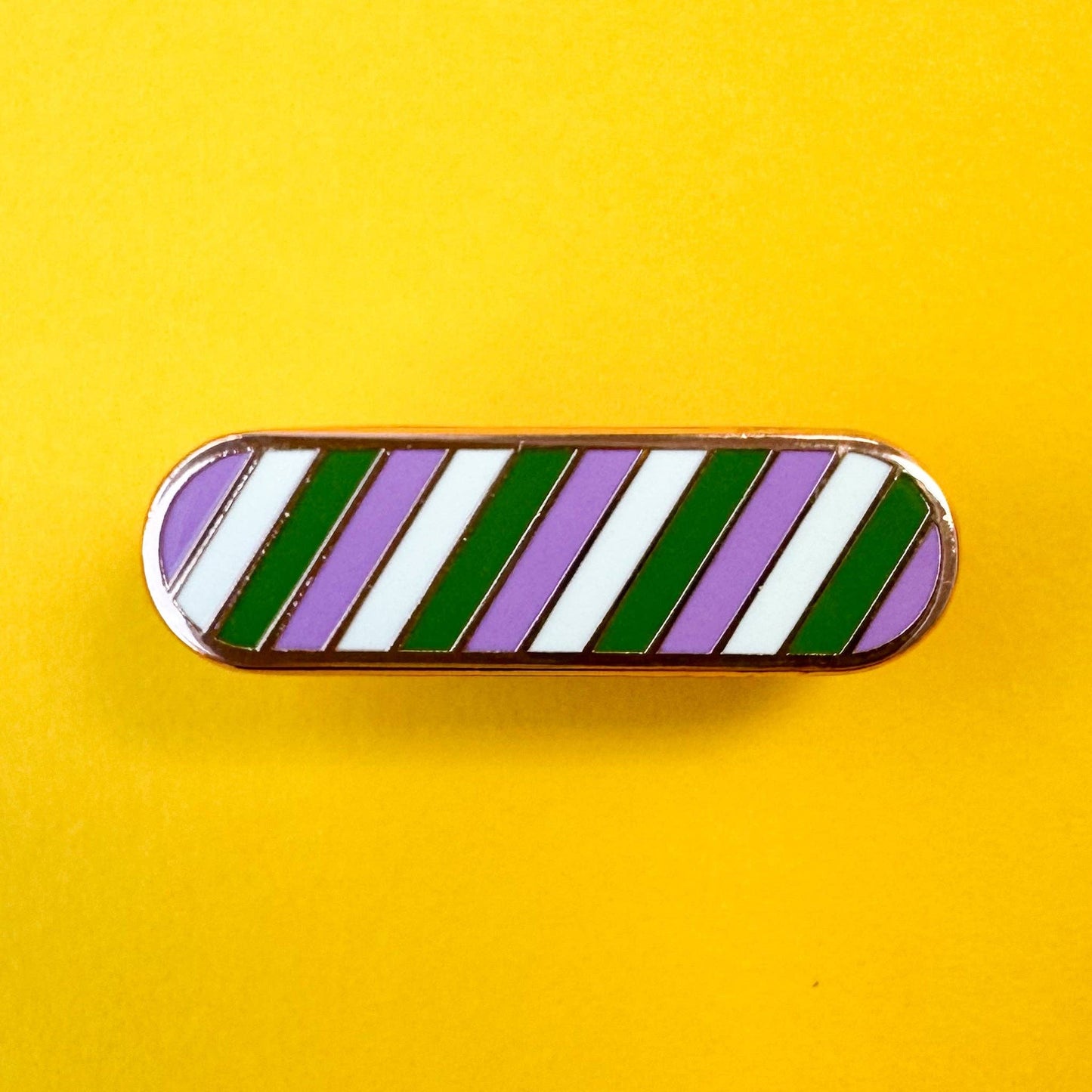 Genderqueer Pride Plaque Enamel Pin
