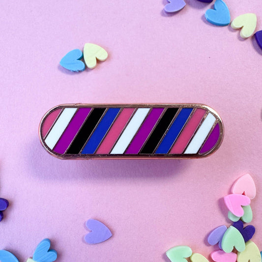 Gender Fluid Pride Plaque Enamel Pin