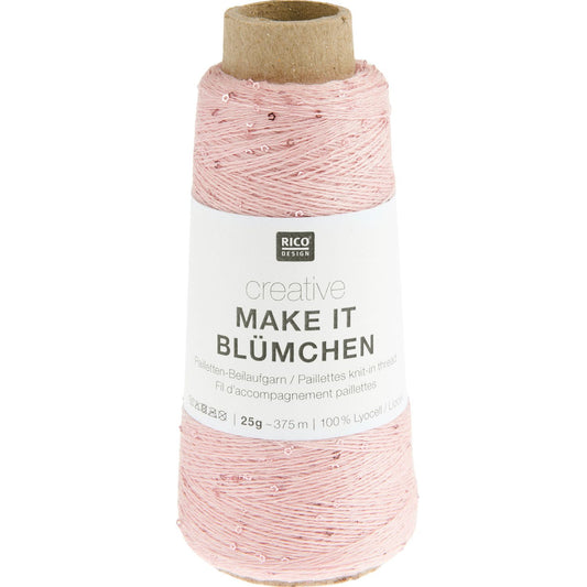 Make It Blümchen - Flower Sequin Yarn - Undercover Otter - Yarn - Rico Design - Pink (001)