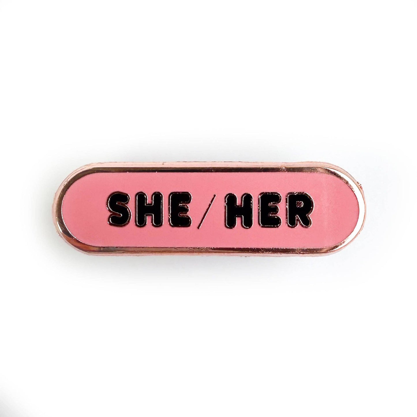 She/Her Pronoun Plaque Enamel Pin