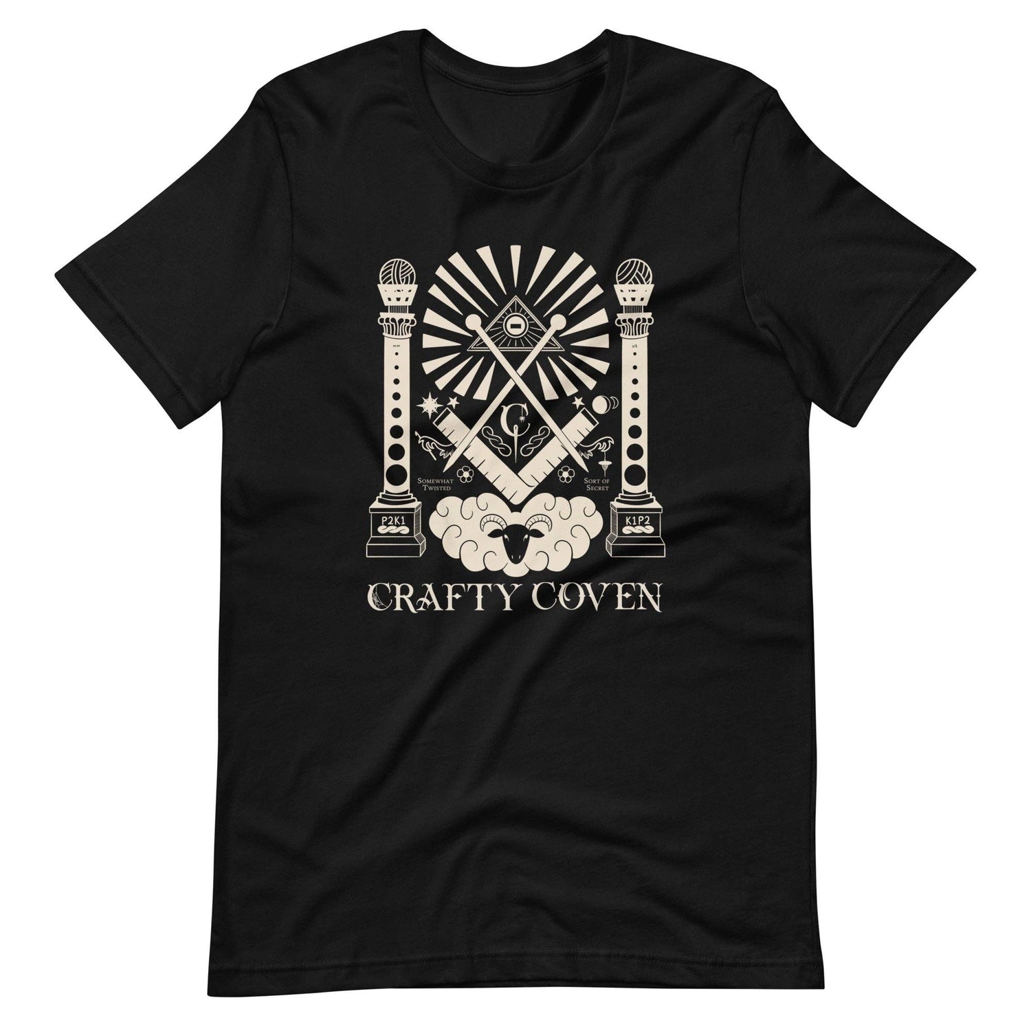 Crafty Coven T-Shirt - Knitting is Metal - Undercover Otter - Apparel - Knitting is Metal - XS / Black