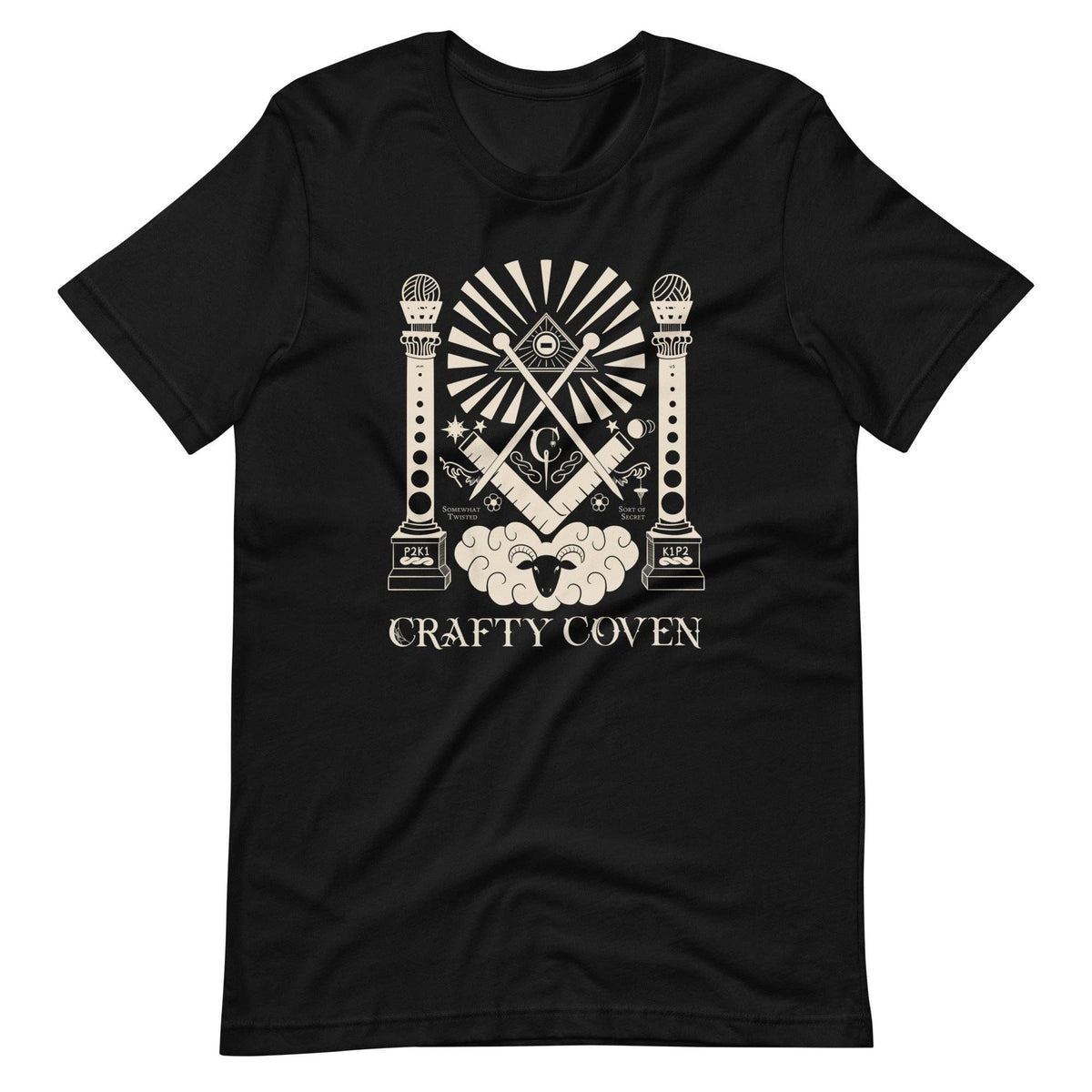 Crafty Coven T-Shirt - Knitting is Metal - Undercover Otter - Apparel - Knitting is Metal - XS / Black