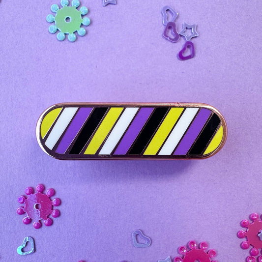 Nonbinary Pride Plaque Enamel Pin