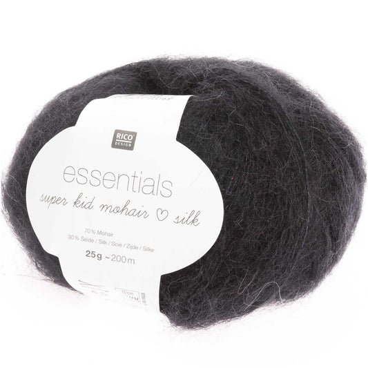 Super Kid Mohair Loves Silk - Undercover Otter - Yarn - Rico Design - 007 Black