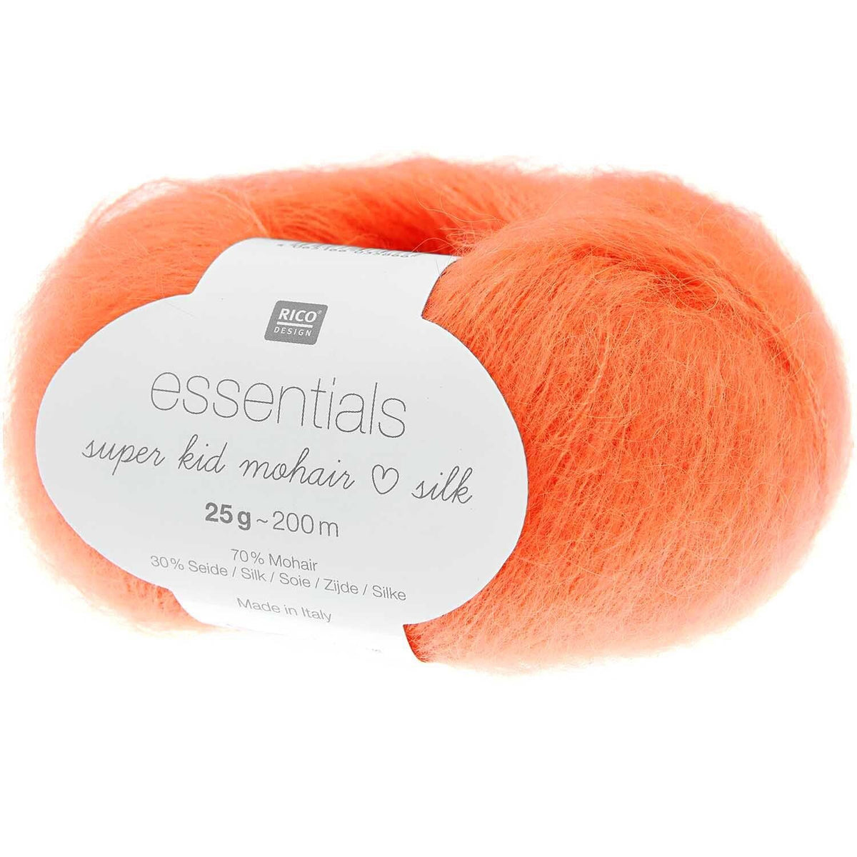 Super Kid Mohair Loves Silk - Undercover Otter - Yarn - Rico Design - 063 Neon Orange