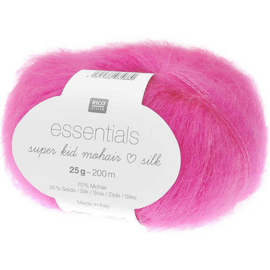 Super Kid Mohair Loves Silk - Undercover Otter - Yarn - Rico Design - 065 Neon Pink