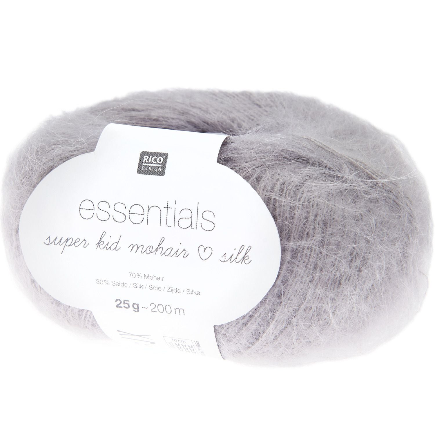 Super Kid Mohair Loves Silk - Undercover Otter - Yarn - Rico Design - 008 Silver