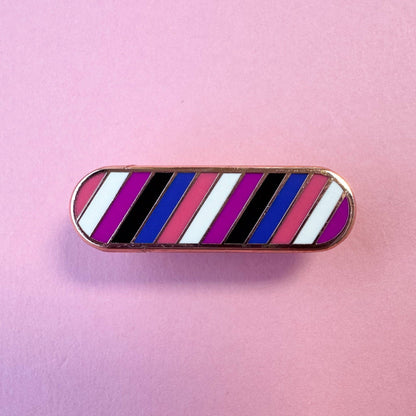 Gender Fluid Pride Plaque Enamel Pin