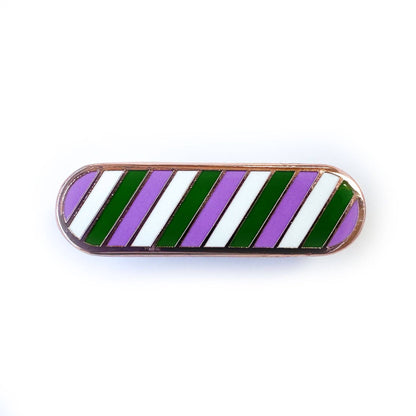 Genderqueer Pride Plaque Enamel Pin