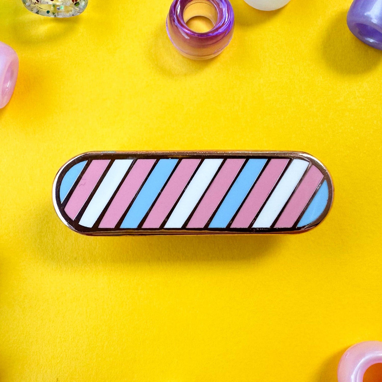 Transgender Pride Plaque Enamel Pin - Undercover Otter - Pins - Kitty With A Cupcake - Default Title