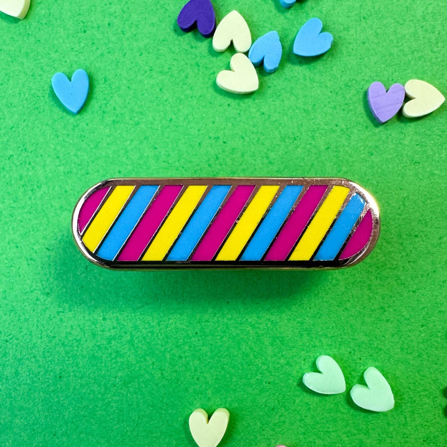 Pride Flag Plaque - Enamel Pin - Undercover Otter - Flair - Kitty With A Cupcake - Pansexual