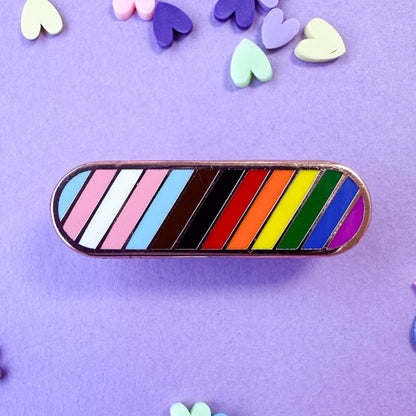 Pride Flag Plaque - Enamel Pin - Undercover Otter - Flair - Kitty With A Cupcake - Inclusive