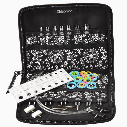 4" (10 cm) Chiaogoo SPIN Bamboo Interchangeable Needle Set - Undercover Otter