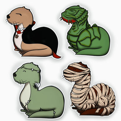 Classic Monster Otters - Stickerpack - Undercover Otter - Merchandise - Undercover Otter -