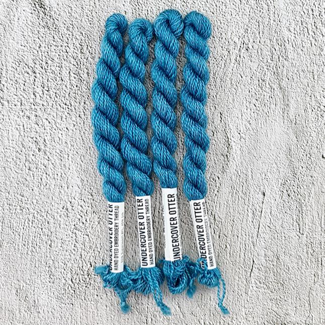Medium Teal - Hand Dyed Embroidery Thread - Undercover Otter